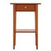 Oak Wood End Table w/ Felt Lined Top Drawer and Open Storage Shelf