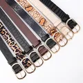 2021 Vintage Snake Leopard Print Belt for Women Black Fashion Waist Leather Belt for Lady Female