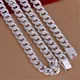 DOTEFFIL 925 Sterling Silver 10mm 20 inch/24 inch Sideways chain Necklace For Men Fashion Party