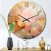 Designart "Allure Boho Chic Watercolor In Vintage Pink Gold" Abstract Cubism Oversized Wall Clock