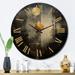 Designart "Full Moon Rising VIntage Illustration" Abstract Painting Oversized Wall Clock
