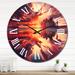 Designart "Majestic Sunshine Over Snowy Winter Lake III" Lake Oversized Wall Clock