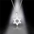 Classic Jewish Magen David Hexagram Necklace Vintage Cute Stainless Steel Star of David Necklace