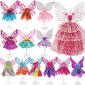 Fashion Doll Clothes Fairy Dress For BJD&Barbies Gauze Skirt Elf Butterfly Wing Skirt Magic Stick