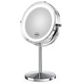 Lighted Makeup Mirror 10x Magnifying Double Sided LED Vanity Mirror with Lights and Magnification Battery Operated 360 Degree Rotation 7 Inch Cordless Shaving Mirror for Bathroom Bedroom