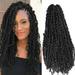 XIAQUJ 1 Pack Passion Crochet Hair 18 Inch Pre Short Crochet Passion Hair Pre Looped Passion Crochet Braids Bohemian Crochet Hair 1 Pack Contains 14 Strand Wigs for Women Black