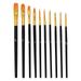 Hanzidakd Pen Round Tip Brushes Nylon Brushes Artist Wood Brushes For Oil Watercolor Face Nail Arts Miniature And Rock Painting