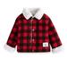 Infant Toddler Baby Sherpa Lined Jacket Red Buffalo Plaid Warm Winter Xmas Outwear for Boy Girl