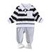 3T Toddler Baby Boys Clothes Baby Boys Outfits 3-4T Baby Boys Long Sleeve Lapel Stripe Top Pants 2PCS Set White