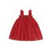 Qtinghua Toddler Baby Girls Tutu Tulle Mini Slip Dress Casual Sequin Bow Decor Sleeveless Ruched A line Dress Princess Party Dress Red A 2-3 Years