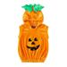 Suanret Toddler Kids Girls Boys Halloween Hoodes Pumpkin Pattern Sleeveless Sweatshirt Baby Velvet Costume Big Eyes 3-4 Years