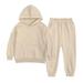 SBYOJLPB Baby Boy Baby Girl & Unisex Kid s Tracksuits 2 Piece Athletic Hoodie Tracksuit Set Activewear Solid Sweatshirt Sweatpant Sports Set for Boys Girls Sweatsuit Beige 12-24 Months