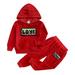 Kids Toddler Baby Girls Boys Autumn Winter Letter Cotton Long Sleeve Pants Hooded Sweatshirt Set Clothes for Kids Boys Toddler Boy Shirts 4T 5T Baby Rompers 6 9 Months Boy