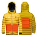 Xihbxyly Kids Heated Jacket with Hood Boys Girls Winter Hooded Heated Coats USB Charging Waterproof Windproof Heated Vest Baby Christmas Outfit Gifts on Clearance Yellow 4-5 Years