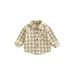 Qtinghua Toddler Baby Boy Autumn Shirt Long Sleeve Turn Down Collar Button Down Plaids Tops Yellow 5T