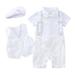 Uuszgmr Child Outfits Set Toddler Boys Sleeveless White Shirt Jumpsuit Vest Coats Children Kids Gentleman Set Outfit Casual Vacation Travel Usual Time