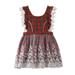 ZRBYWB Girls Dress Toddler Summer Girls Sleeveless Lace Princess Dress Red Plaid Party Dress Fashion Outwear Party Dresses