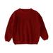 TOWED22 Baby Girl Boy Knit Sweater Toddler Baby Girl Boy Knit Sweater Round Neck Long Sleeve Pullover (Red 4-5 Y)