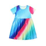 Lindreshi Baby Girl Dresses Clearance Toddler Baby Kids Girls Tie Dyed Dress Princess Dresses Casual Clothes