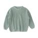 TOWED22 Baby Girl Boy Knit Sweater Toddler Baby Girl Boy Knit Sweater Round Neck Long Sleeve Pullover (Light Blue 3-6 M)