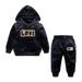 Boys Girls 2Pcs Velvet Outfits Set Toddler Kids Hoodies Sweatshirt Sweatpants Fall Winter Sweatsuit