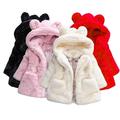 Esaierr Kids Baby Girls Fleece Jacket for 9M - 8Y Ears Hooded Cotton Coats Fall Winter Thickening Snowsuit Solid Color Short Cotton Outerwear