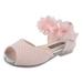 Fattazi Girls Rhinestone Flower Shoes Low Heel Flower Wedding Party Dress Pump Shoes Princess Shoes For Kids Toddler