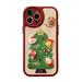 for iPhone 13 Pro Lens Protection Case PU Leather Christmas Themed Cover with Christmas Tree & Three-Dimensional Cute Pendants Shockproof Protective Shell for Ladies Girls Red