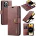 Magnetic Detachable Wallet Stand Leather Phone Case for iPhone Case Pro Max/Pro/Plus 15 Business Coin Purse Shell Unique Card Holder Back Cover Red