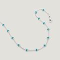 John Greed CANDY Sky Silver Enamel Turquoise Bead Anklet