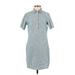 Freedom Trail Casual Dress - Shirtdress: Gray Jacquard Dresses - Women's Size Medium