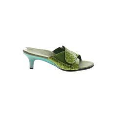 Helle Comfort Mule/Clog: Green Tropical Shoes - Women's Size 40