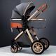 Travel Stroller Jogging Pram Lightweight Pushchairs from Birth with Diaper Bag,Aluminum Alloy Frame,Luxury Gift Rain Cover,Footmuff,Mosquito Net (Color : Light Gray, Size : 2 in 1)
