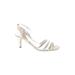 David Tate Heels: Silver Shoes - Women's Size 7 1/2 - Open Toe