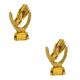 ibasenice 2pcs Glove Trophy Goalkeeper Gloves Prizes for Awards and Trophies Gifts Mini Football Soccer Trophy Golden Home Decor Soccer Match Trophy Dining Table Resin Child Small Trophy