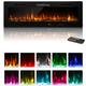 YODOLLA 152cm Electric Fireplace Insert with Remote,Wall Mounted Fireplace with 10 Color Flames,1000-2000W Safe Heating, Touch Screen, Log, Crystal and Remote Control