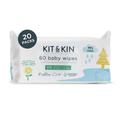 Kit & Kin Premium Eco Baby Wet Wipes, 1200 Wipes (20 packs) | Plastic-Free & Super Soft | 99% Water | Biodegradable | Hypoallergenic & Dermatologist Approved | Fragrance-Free