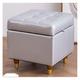 Footstool Square Footstool with Storage Stool Multifunction Organizer Foot Stool Matte PU Leather Footrest for Home Living Room Footrest Footstool