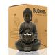 Yeomoo Meditating Buddha Tea Light Holder/Candle Holder Statue Zen Buddha Figurine Decoration with Lotus,Indoor/Outdoor Decoration for Home, Garden, Yard,with a LED Tea Light, Resin 1P
