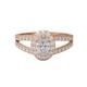 0.94 Ctw Oval Shape Moissanite Diamond 925 Sterling Silver Solitaire Halo Split Shank Women Engagement Ring Rose Gold Vermeil,T1/2