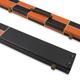 Funky Chalk Deluxe 1 Piece Wide Chequered Snooker Pool Cue Case with Plastic Ends - Holds 3 Cues (Orange)