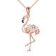 VONALA Flamingo Necklace Sterling Silver Rose Gold Flower Pendant Necklace Flamingo Jewelry Gifts for Girls Her