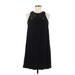 Ann Taylor LOFT Outlet Casual Dress - A-Line Crew Neck Sleeveless: Black Print Dresses - Women's Size Medium Petite