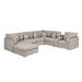 Brown Sectional - Latitude Run® Mystique Trends Beige Fabric Reversible Modular Sectional Sofa w/ Usb Console & Ottoman Linen | Wayfair