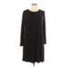 Old Navy Casual Dress - Shift Crew Neck 3/4 sleeves: Black Polka Dots Dresses - Women's Size Large