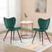 SUOKENI Velvet Side Chair Dining Chair Wood/Upholstered/Velvet in Green | 33.47 H x 19.3 W x 18.91 D in | Wayfair KALA-W24154196