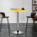 Orren Ellis Nakano Counter Height Pedestal Dining Table w/ Swivelling Tabletop Wood in Gray/Yellow | 35.7 H x 23.6 W x 23.6 D in | Wayfair