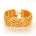 Bracelet Classique Plaqué Or 24K en Forme de Cœur pour Femme Bijoux de Styliste Mariage Cubain