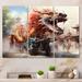 Charlton Home® China Art Imperial Dragon II On Canvas 3 Pieces Print Canvas in White | 28 H x 36 W x 1 D in | Wayfair