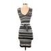 LA Cite Casual Dress - Bodycon: Black Chevron/Herringbone Dresses - Women's Size X-Small